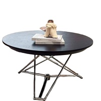 Table basse en pierre de style Bauhaus, minimalisme italien, luxe léger, pliable à charnière à ressort, réglable en hauteur