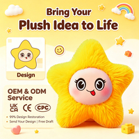 Jouet en peluche en forme d'étoile, personnalisé, en coton PP brodé, 31-50 cm, unisexe, jaune, mignon, doux, pour enfants