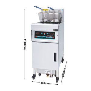 <span class=keywords><strong>Friteuse</strong></span> commerciale ouverte debout de tube plat du chauffage 28L avec le système de filtrage d'huile - Product Image 6