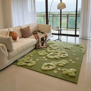 Tappeto di Lusso Fatto a Mano in Lana Neozelandese con Design Floreale 3D in Rilievo, Morbido e Spesso, <span class=keywords><strong>per</strong></span> Soggiorno e Decorazione Casa - Product Image 1