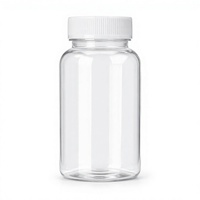 Boîte à pilules ronde en PET transparent avec bouchon à vis, emballage en plastique pour comprimés, capsules, vitamines