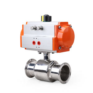 Válvula de Bola Pneumática Sanitária DQ, Grau Alimentício, Ação Dupla, Aço Inoxidável 304 316, Válvula de Bola Pneumática Sanitária de Instalação Rápida - Product Image 1