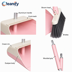 Set <span class=keywords><strong>scopa</strong></span> e paletta OEM con manico in alluminio e setole morbide |   Materiale PP |   <span class=keywords><strong>Scopa</strong></span> e Spazzola Multifunzione per Uso Domestico - Product Image 3