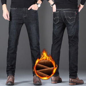 <span class=keywords><strong>Vaqueros</strong></span> de mezclilla gruesos con forro polar para <span class=keywords><strong>hombre</strong></span>, de cintura media, corte recto holgado, elásticos, <span class=keywords><strong>tallas</strong></span> <span class=keywords><strong>grandes</strong></span>, estilo casual de negocios para otoño/invierno - Product Image 2