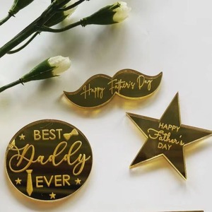 Styles Cadeaux de fête des pères Acrylique Cupcake Topper Love You Daddy Cupcake <span class=keywords><strong>Disque</strong></span> <span class=keywords><strong>pour</strong></span> décorations de gâteaux d'anniversaire - Product Image 6