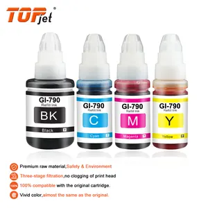 Topjet Tinta Tinta isi ulang berbasis air botol warna GI-790 GI790 GI 790 kompatibel untuk Printer Canon PIXMA G1010 G3010 G2010