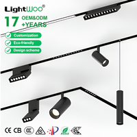 Spot LED encastré en surface 48V 16mm, nouveau design, DALI 0-10V 2.4G ZigBee, système d'éclairage sur rail magnétique pour salon