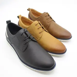 Zapatos informales de pu para hombre, calzado formal de alta calidad, color negro, fabricante de China