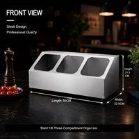 Support de bac Gastronorm en acier inoxydable pour buffet, avec une seule ligne et 6 compartiments
