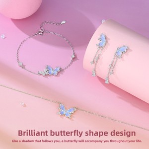 Bracelet Papillon Lumineux en Argent Sterling S925, Nouveau Style Tendance <span class=keywords><strong>avec</strong></span> <span class=keywords><strong>Pierre</strong></span> en Zircon pour Cadeau, Fête ou Mariage - Product Image 3
