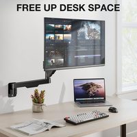 Lengan Monitor Gas Spring, Dudukan Monitor Ergonomis yang Dapat Disesuaikan Ketinggiannya, Dudukan Monitor VESA untuk Meja, Penyangga Monitor untuk Rumah dan Kantor