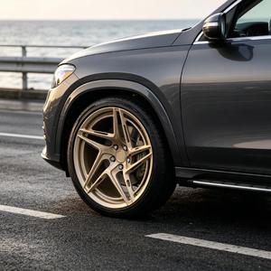 <span class=keywords><strong>Jantes</strong></span> de voiture forgées sur mesure en une seule pièce, or bronze, 5 branches, 19-24 pouces, légères, pour <span class=keywords><strong>BMW</strong></span> Série 7, Mercedes Classe S - Product Image 1