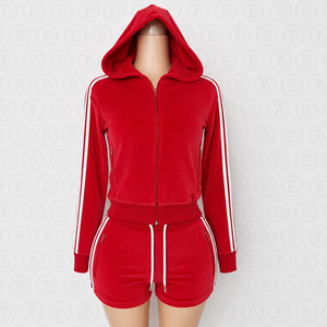 Ensemble deux pièces assorti en Spandex/Coton pour femme 2026 – Survêtement décontracté écologique et respirant avec veste et pantalon évasé - Product Image 3