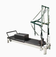 Torre de Pilates Reformer de Aluminio de Altura Media, Portátil y Ajustable, Equipo de Fitness Comercial y Doméstico para Entrenamiento en Estudio