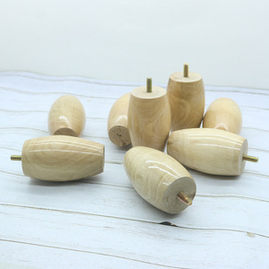 Eucalyptus Wood Round Feet Egg Shaped 10mm Conical Furniture Legs Easy Installation Rustic Style Hardware Accessories - Product Image 3