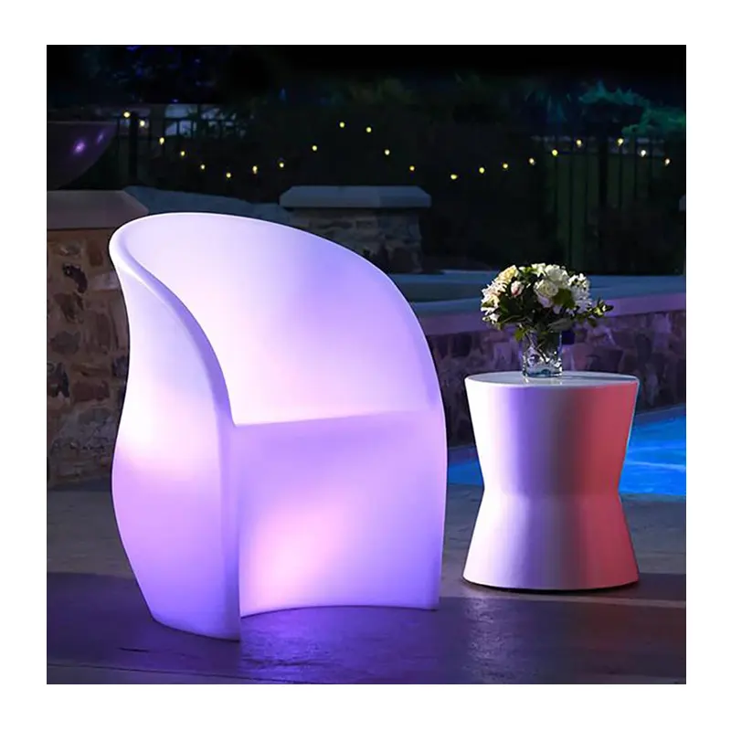 Outdoor Event Rental illuminated White Outdoor Furniture Luxury Arm Chair With Arm Rest (Tp117)