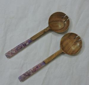 En bois Nouvelle Forme Salade Cuillère Ensembles - Product Image 3