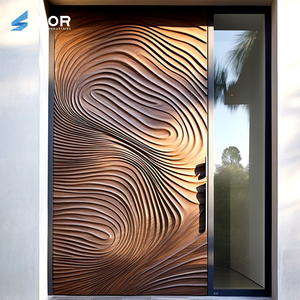 Porte d'entrée en bois de luxe avec quincaillerie plaquée or et conception insonorisée pour projet résidentiel haut de gamme - Product Image 5