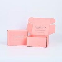 Boîtes d'expédition en carton ondulé rigide kraft personnalisées en gros, écologiques, imprimées, vierges, de couleur rose, avec logo