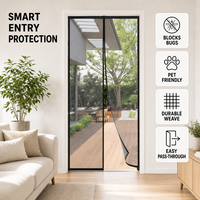 Moustiquaire magnétique moderne en fibre de verre, pare-feu, auto-scellante, mains libres, vente en gros, taille personnalisée, facile à installer