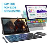 Tablette Android Professionnelle 10.1 Pouces 32 Go Quad Core Avec Clavier BT, Souris, Étui en Cuir et Stylet pour le Travail