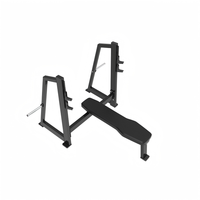 Banc de musculation commercial avec support indépendant pour barre d'haltères, machine de musculation plate pour presse à dos