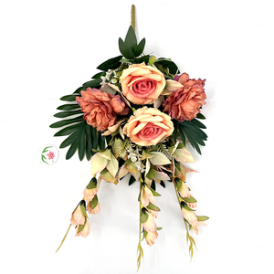 Bas prix fleur funéraire de haute qualité demi-buissons artificiels <span class=keywords><strong>buisson</strong></span> plat pour les événements de cimetière et les événements funéraires - Product Image 2