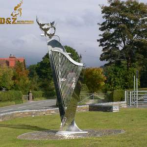 Sculpture de <span class=keywords><strong>harpe</strong></span> extérieure en acier inoxydable de haute qualité avec éclairage, nouveau design moderne - Product Image 6
