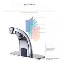 Robinet de lavabo à induction mains libres en laiton nickelé avec capteur automatique – Vente en gros pour salles de bain commerciales, support personnalisé