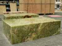 Table basse rectangulaire moderne en onyx vert pakistanais poli SH STONE, design bas, meubles de salon pour appartement