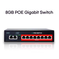 8port 10/100Mbps Dual SFP tidak dikelola POE Switch 802.3at/af In-Stock fungsi VLAN kapasitas 1000m IP jaringan Ethernet Switch