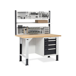 Établi réglable Fami Master BR 150cm avec plateau en bois, 4 tiroirs et mur perforé - Product Image 3