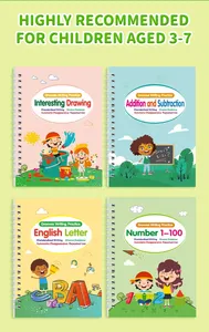 สมุดฝึกเขียนอักษรเวทมนตร์แบบนำกลับมาใช้ใหม่สำหรับเด็กก่อนวัยเรียน ฝึกเขียนลายเส้นสำหรับเด็ก - Product Image 6