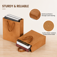 Sacs de courses en papier kraft écologiques, robustes et réutilisables, emballage cadeau biodégradable pour vêtements et thé, logo personnalisé en gros