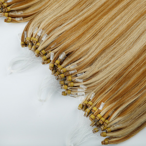 Leshine-microanillo de cabello humano, extensiones de cabello de trama de microcuentas, Remy - Product Image 3