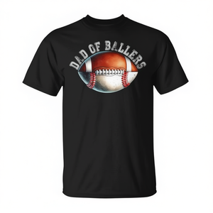 T-shirt Dad Of Ballers da uomo, girocollo, manica corta, stampa digitale, regalo sportivo - Product Image 2