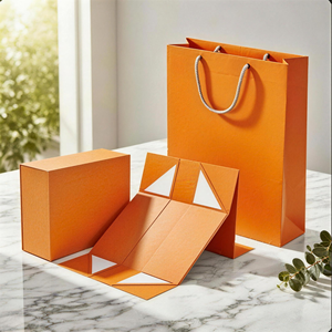 Teal Self Erecting Paperboard <b>Gift</b> <b>Box</b> with <b>Magnetic</b> Closure Four-Color Printing Rectangle Shape with Handle for Craft Packaging - Product Image 2