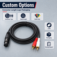 Câble audio FLYROYAL OEM RCA vers XLR, double RCA mâle vers connecteur XLR, fournisseur personnalisé pour système de mixage et d'enceintes