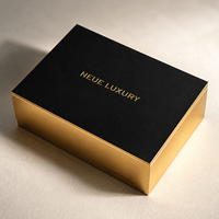Carte de visite en coton noir épais 600 g/m², bords en feuille d'or véritable, gaufrage, vernis sélectif UV, logo personnalisé, marquage à chaud