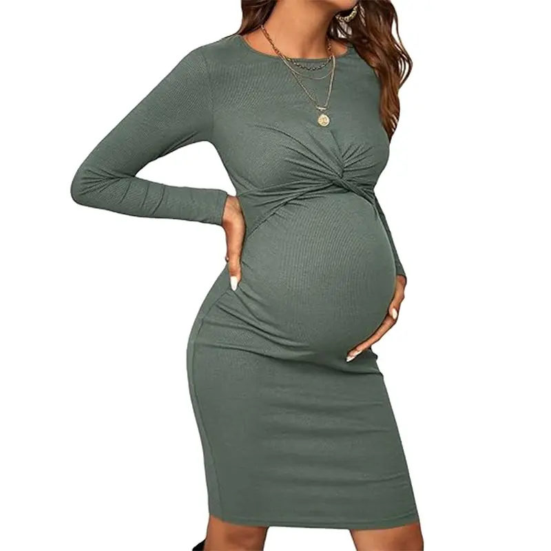 Ofis artı boyutu için örme kazak hamile elbisesi her türlü resmi hamile elbisesi kadın örme elbise