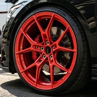 Rines Forjados Monobloque GW 6061-T6 Color Rojo Candy de 17, 18, 19 y 20 Pulgadas con Diseño de Rayos en Y, 5x114.3, 5x100 para Subaru WRX STI, Civic, Tesla