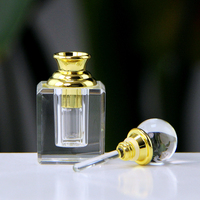 Flacon de parfum vide en cristal K9 carré miniature de 1 ml, transparent, pour échantillon de parfum, emballage cadeau, vente en gros