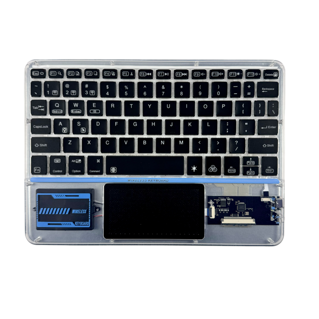 New TASSO BT Wireless Ultra Slim Ambidextrous Hot-Swap Touchpad Keyboard with RGB Backlit for 10 Inch Tablets and Laptops