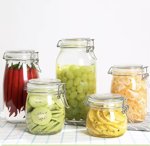 500ml 750ml 1000ml 1500ml kín thủy tinh lưu trữ chum với clip Nắp nhà bếp áp dụng Đường mứt gia vị Mason Jar <span class=keywords><strong>container</strong></span> - Product Image 3