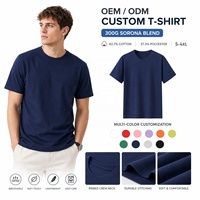 T-shirt unisexe en coton Sorona épais, tissé, 300g, qualité supérieure, très extensible, respirant, col rond, manches courtes, vente en gros