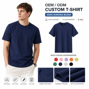 Camiseta Deportiva Unisex de Manga Corta con Cuello Redondo, Mezcla de Algodón Sorona de Alta Calidad, 300g, Elástica y Transpirable, Venta al Por Mayor - Product Image 1