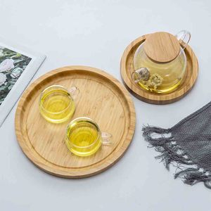 Tre Bằng Gỗ Phục Vụ Khay Ăn Sáng Trái Cây Vòng Gỗ Tấm Món Ăn Trà Cup Trái Cây Sấy Khô Hiển thị - Product Image 1