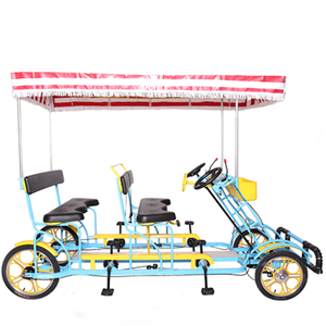 Vélo à pédales à quatre <span class=keywords><strong>roues</strong></span> pour 4 personnes, idéal pour les parcs d'attractions, les sites touristiques et les trajets familiaux, disponible à la location - Product Image 4