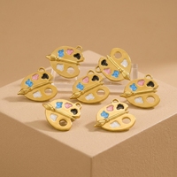Pendentifs en acier inoxydable coloré pour tableau de dessin, colliers DIY, accessoires mignons en émail titane effet goutte, vente en gros