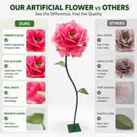 Bunga Peony Buatan dari Kain yang Dapat Dikustomisasi, untuk Dekorasi Panggung Pernikahan, Latar Belakang, dan Pajangan Taman
